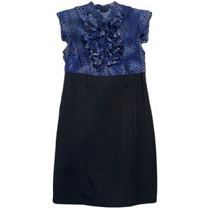 Black and blue ruffle top dress size 14W